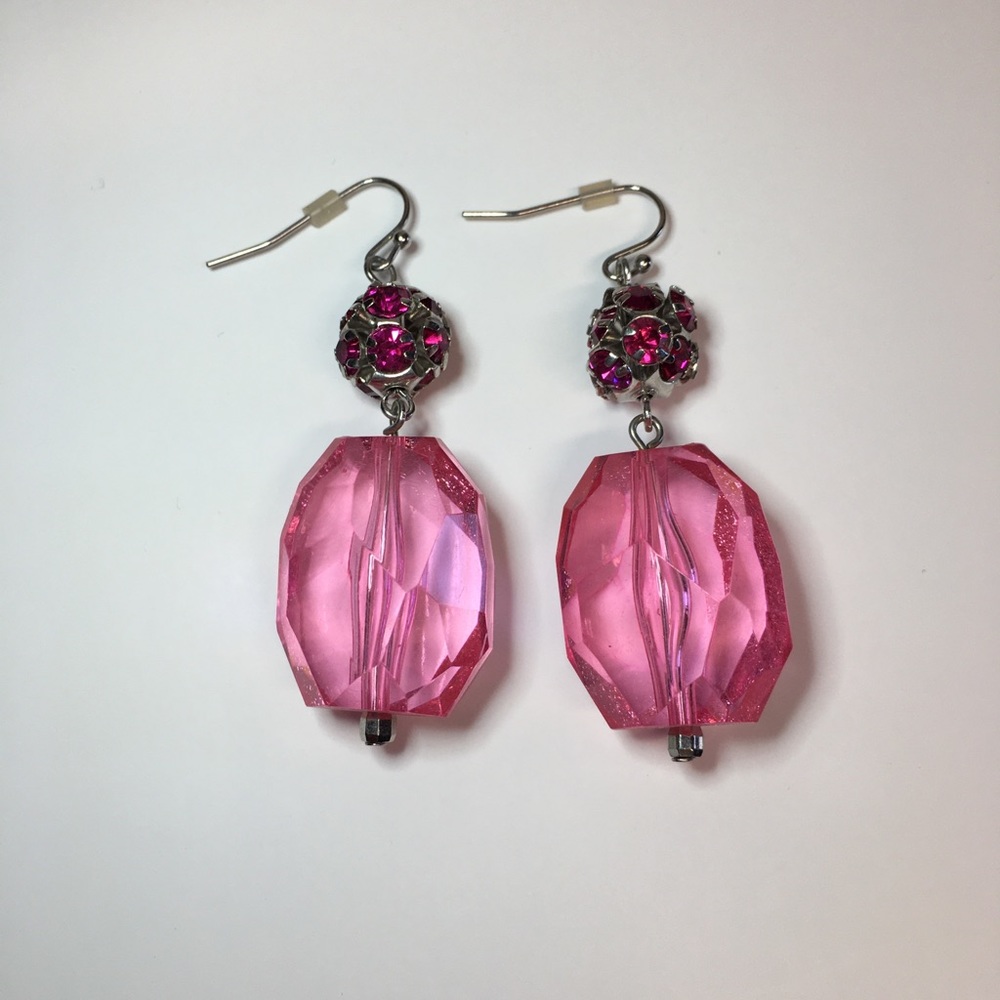 Pink crystal earrings
